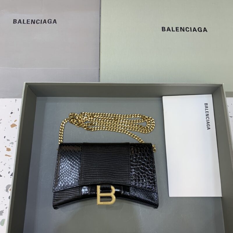 Replica Balenciaga Hourglass On Chain Black - Best Fake Designer Bags
