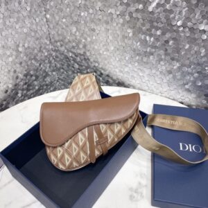Replica Dior Saddle Bag Brown Triangle - Best Fake Designer Bags