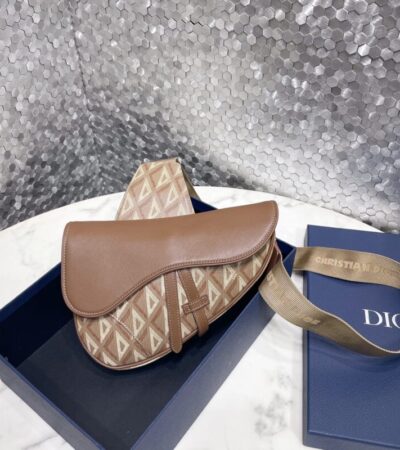 Replica Dior Saddle Bag Brown Triangle - Best Fake Designer Bags