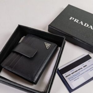 Replica Prada Saffiano Two Fold  Compact Wallet - Best Fake Designer Bags