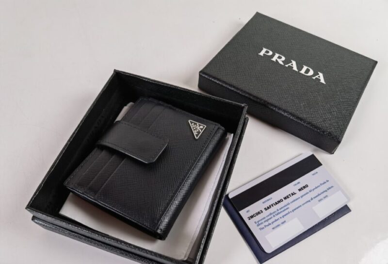 Replica Prada Saffiano Two Fold  Compact Wallet - Best Fake Designer Bags