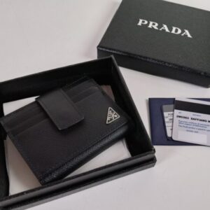 Replica Prada Saffiano Two Fold Wallet Silver - Best Fake Designer Bags
