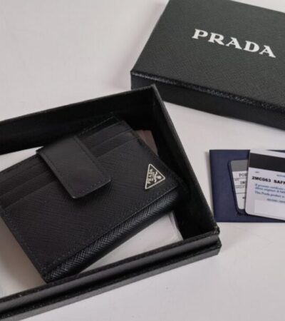 Replica Prada Saffiano Two Fold Wallet Silver - Best Fake Designer Bags