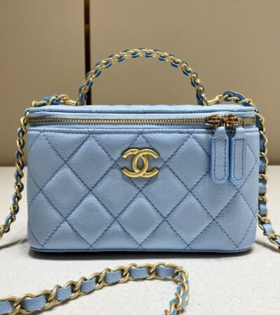 Replica CHANEL 22S Handle Box Bag Blue - Best Fake Designer Bags