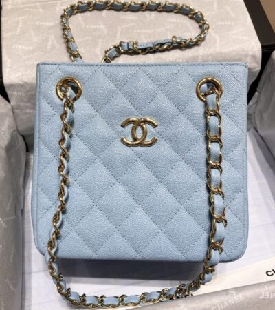 Replica CHANEL 22S Hubo Bag Light Blue - Best Fake Designer Bags