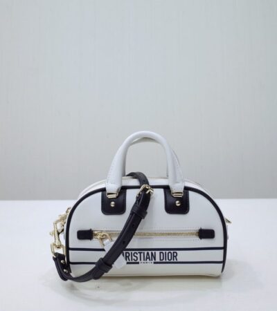 Replica Dior Vibe Zip Bowling Bag White - Best Fake Designer Bags