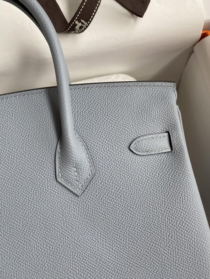 Replica Hermes Birkin Epsom Linen Blue Silver - premium-grade designer purse dupe