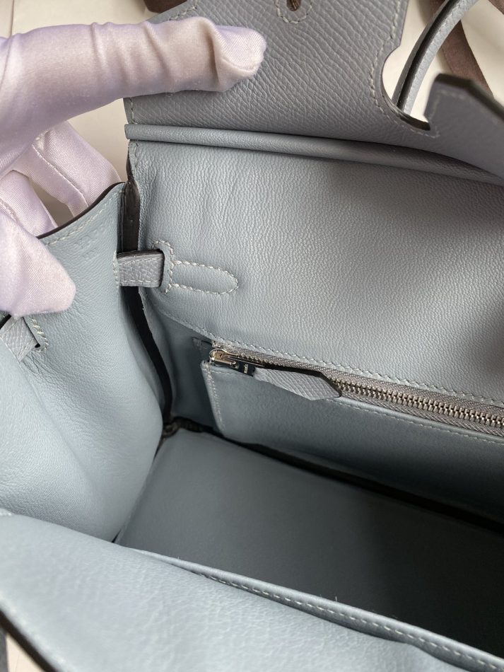 Replica Hermes Birkin Epsom Linen Blue Silver - top-rated replica designer bag