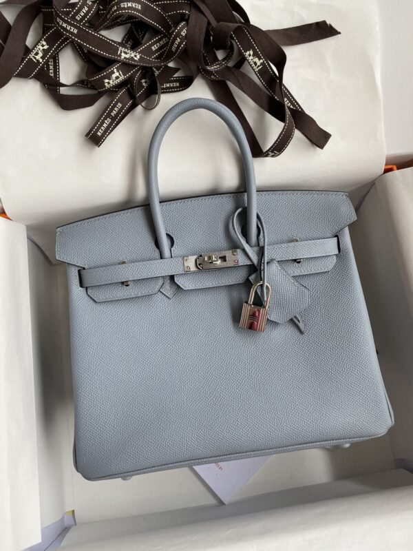 Replica Hermes Birkin Epsom Linen Blue Silver - Best Fake Designer Bags