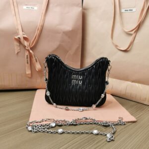 Replica Miu Miu Matelassé Crystal Black - Best Fake Designer Bags
