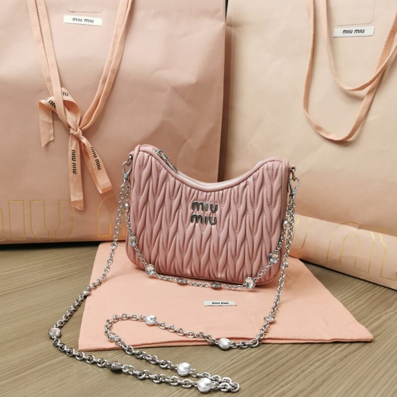 Replica Miu Miu Matelassé Crystal Pink - Best Fake Designer Bags