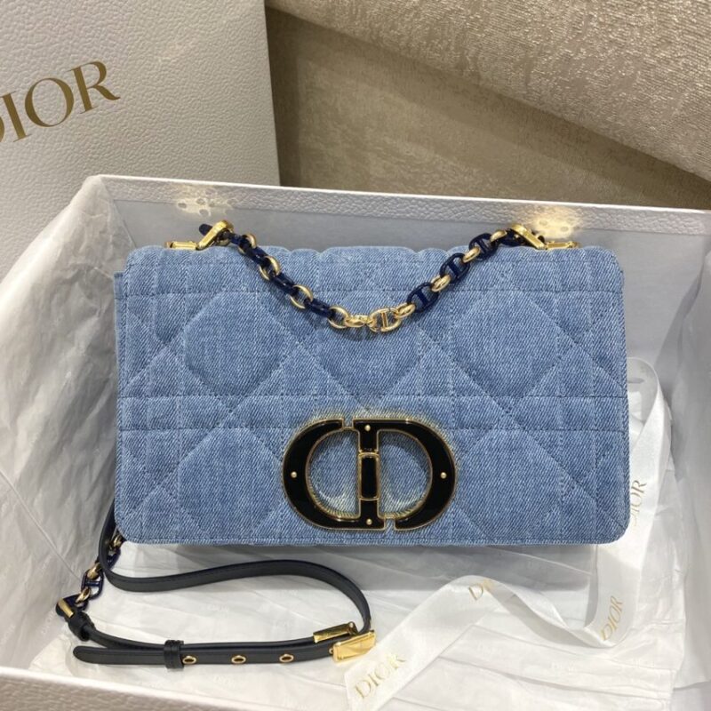 Replica Dior Caro Bag Denim Blue - Best Fake Designer Bags