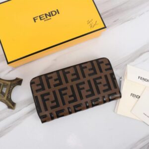 Replica Fendi FF Brown Wallet - Best Fake Designer Bags
