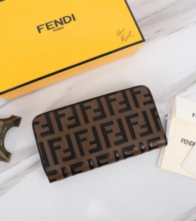 Replica Fendi FF Brown Wallet - Best Fake Designer Bags