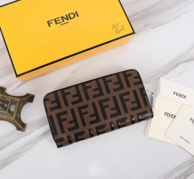 Replica Fendi FF Brown Wallet - Best Fake Designer Bags