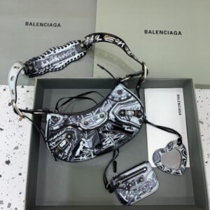 Replica Balenciaga Le Cagole Graffiti Black - Best Fake Designer Bags