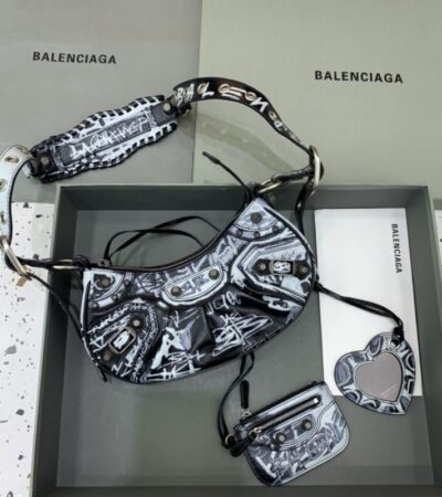 Replica Balenciaga Le Cagole Graffiti Black - Best Fake Designer Bags