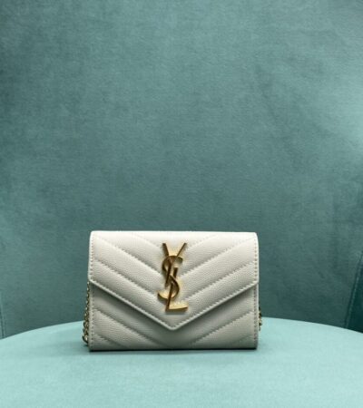 Replica Yves Saint Laurent Chain Wallet White - Best Fake Designer Bags