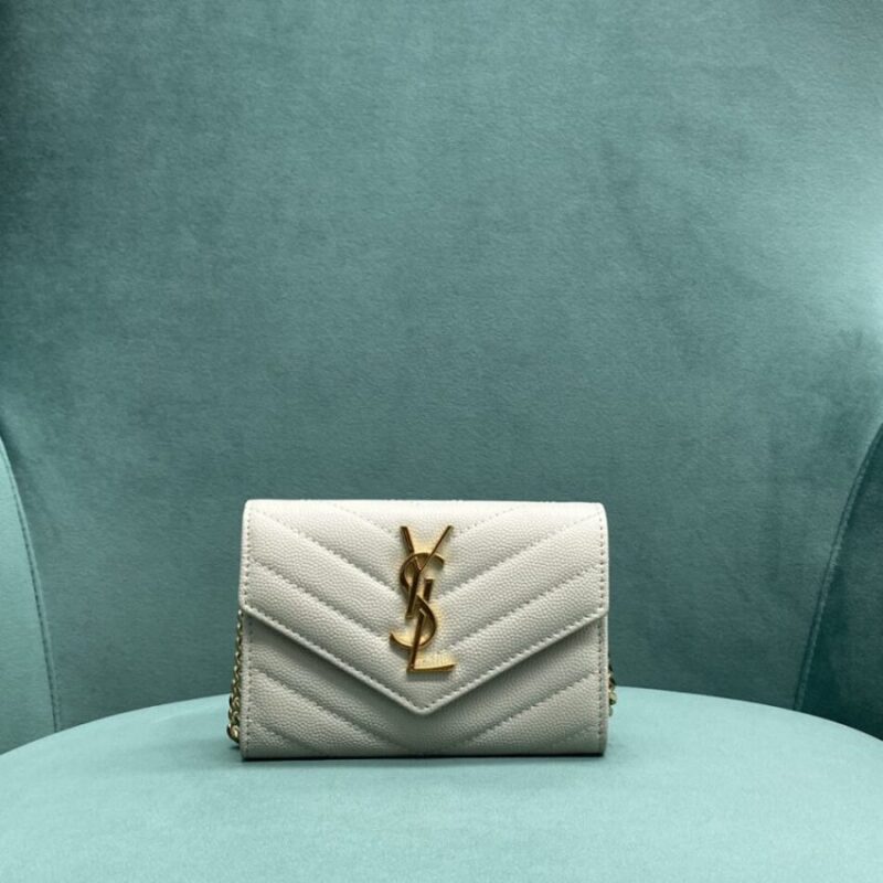 Replica Yves Saint Laurent Chain Wallet White - Best Fake Designer Bags