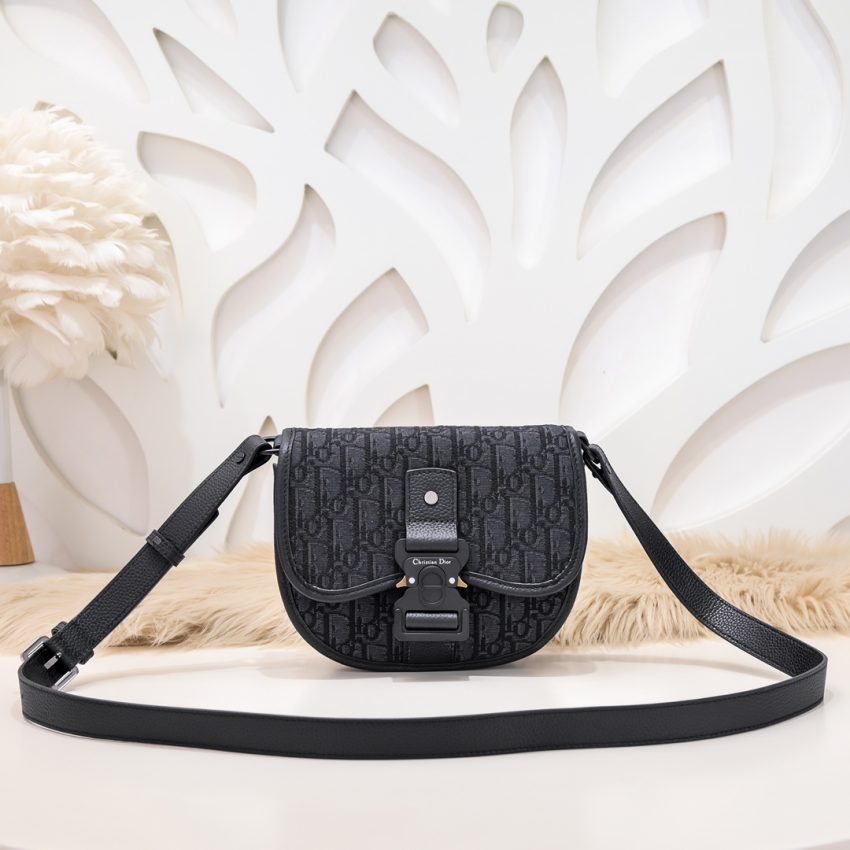 Replica Dior Mini Gallop Bag with Strap Black Canvas - Best Fake Designer Bags