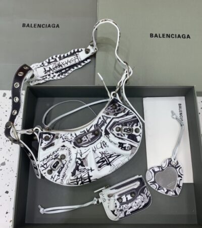 Replica Balenciaga Le Cagole Graffiti White - Best Fake Designer Bags