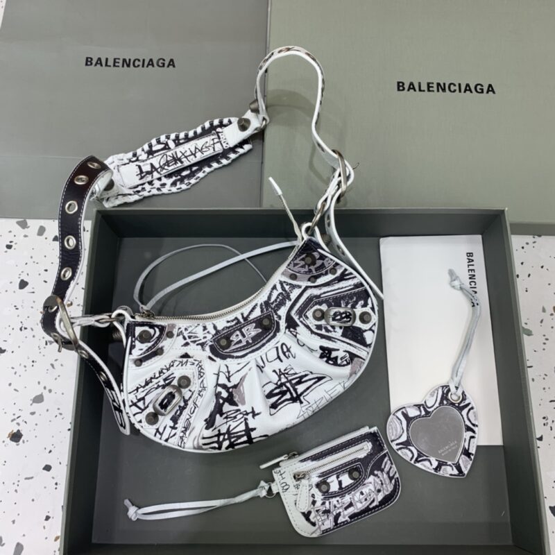 Replica Balenciaga Le Cagole Graffiti White - Best Fake Designer Bags
