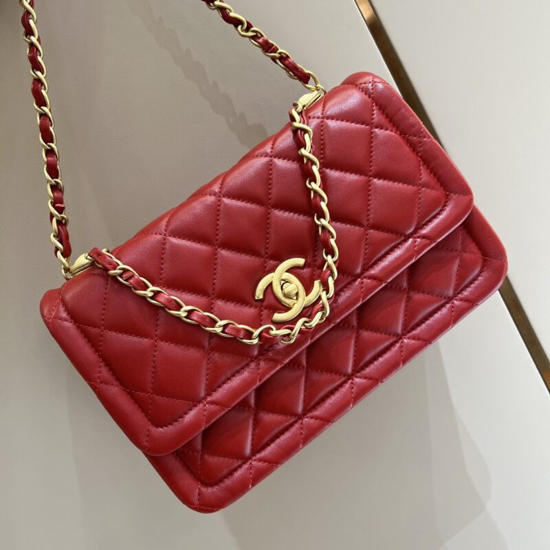 Replica CHANEL Tofu  Bag Red - Best Fake Designer Bags