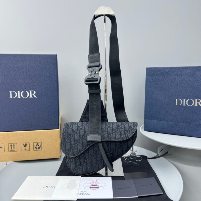 Replica Dior Saddle Bag Oblique Black - Best Fake Designer Bags