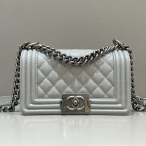 Replica CHANEL Le Boy Grey Silver - Best Fake Designer Bags