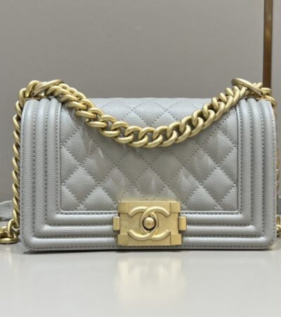 Replica CHANEL Le Boy Grey Gold - Best Fake Designer Bags