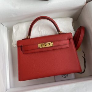 Replica Hermes Kelly Epsom Bright Red - Best Fake Designer Bags
