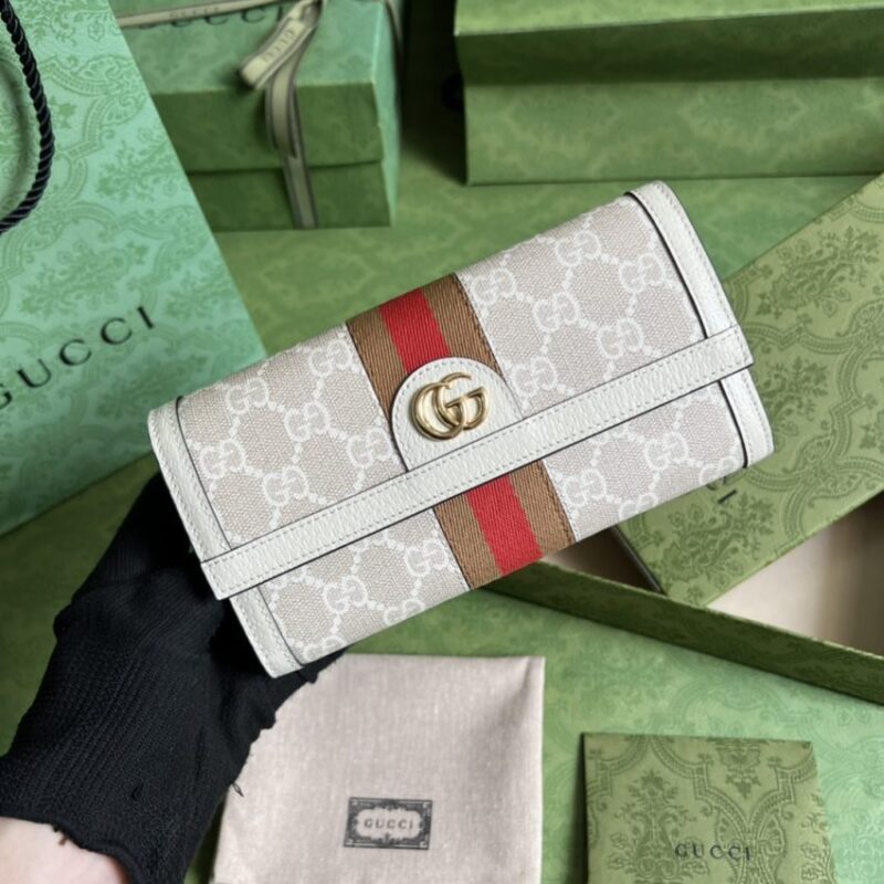 Replica Gucci Ophidia Long Wallet White - Best Fake Designer Bags