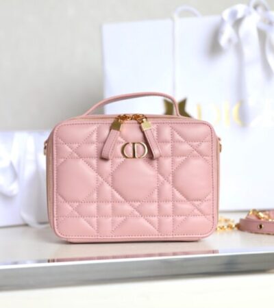 Replica Dior Caro Box Bag Pink - Best Fake Designer Bags