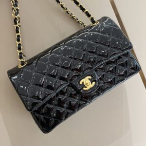Replica CHANEL Classic Flap 25cm Patent Black - Best Fake Designer Bags