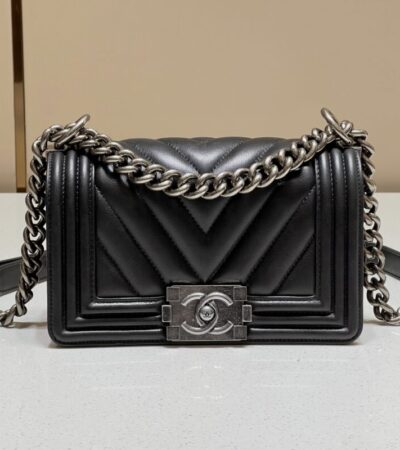 Replica CHANEL Le Boy V Black - Silver - Best Fake Designer Bags