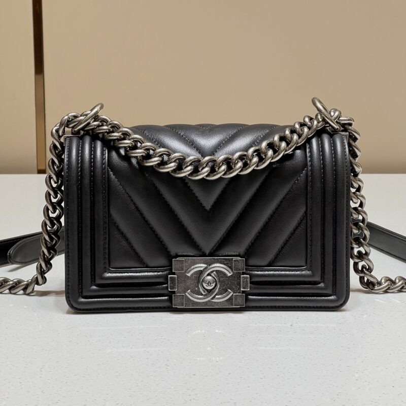 Replica CHANEL Le Boy V Black - Silver - Best Fake Designer Bags