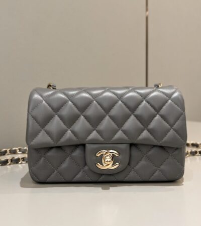 Replica CHANEL Classic Flap 20cm Grey - Best Fake Designer Bags