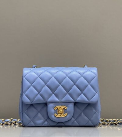 Replica CHANEL Classic Flap 17cm Blue - Best Fake Designer Bags