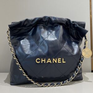 Replica CHANEL 22 Small Handbag Dark Blue - Best Fake Designer Bags