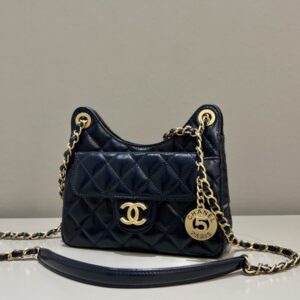 Replica CHANEL Hobo Small Dark Blue - Best Fake Designer Bags