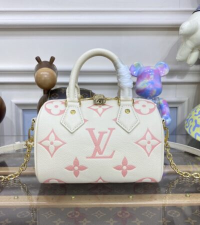 Replica Louis Vuitton Speedy Bandouliere 20 White Pink - Best Fake Designer Bags
