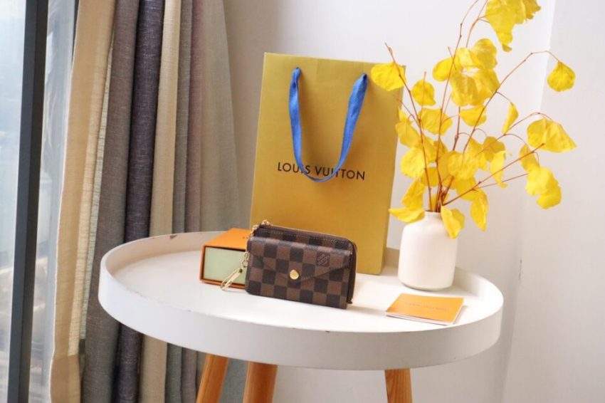 Replica Louis Vuitton Card Holder Recto Verso Grid Brown - high-accuracy replica luxury purse