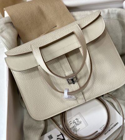 Replica Hermes Halzan White - Best Fake Designer Bags