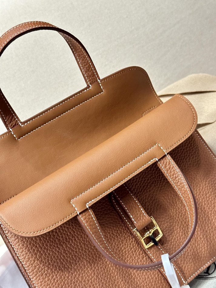 Replica Hermes Halzan Brown - authentic-look luxury purse replica
