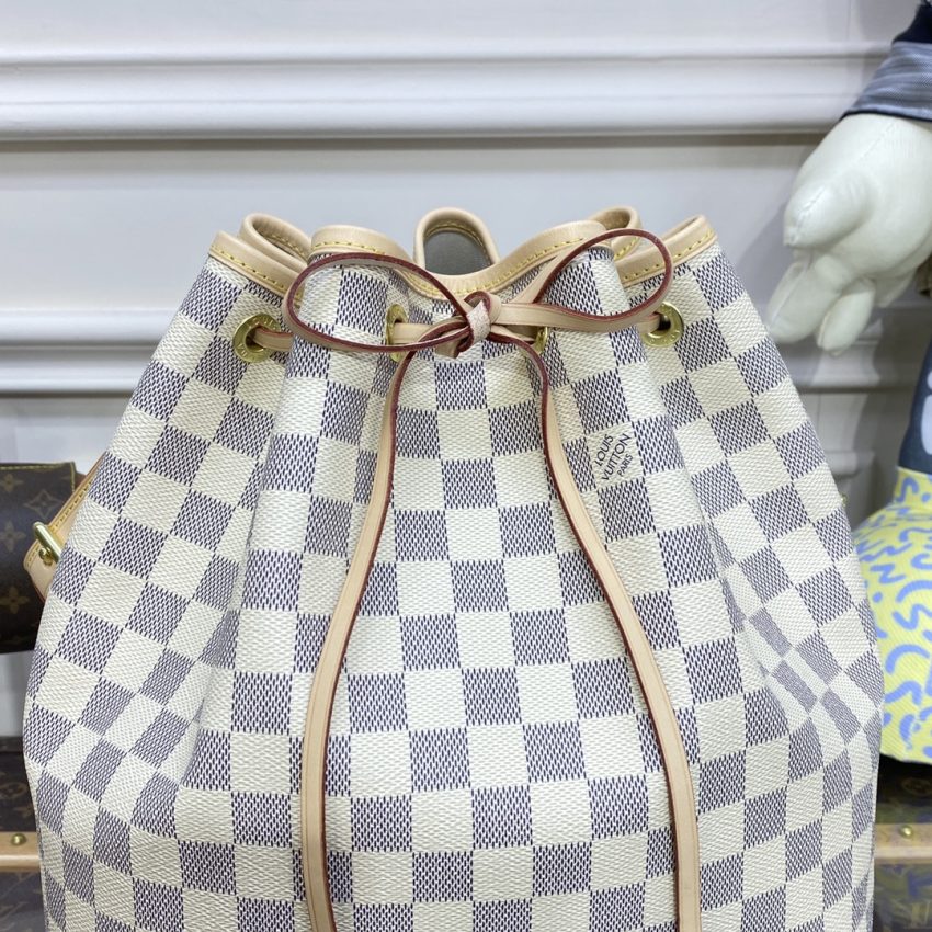 Replica Louis Vuitton Noe Bucket White Grid MM - premium-grade designer purse dupe