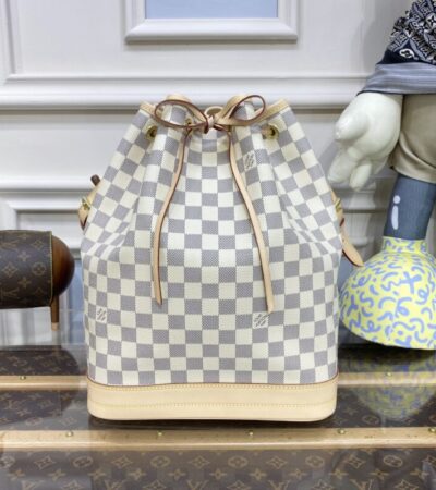 Replica Louis Vuitton Noe Bucket White Grid MM - Best Fake Designer Bags