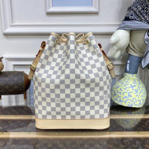 Replica Louis Vuitton Noe Bucket White Grid MM - high-end fake designer purse