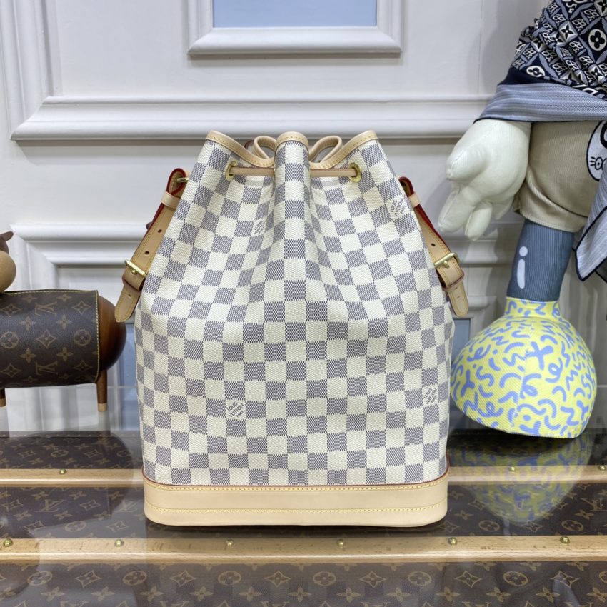 Replica Louis Vuitton Noe Bucket White Grid MM - high-end fake designer purse