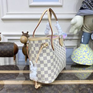 Replica Louis Vuitton Neverfull MM White Grid - elite superclone designer purse