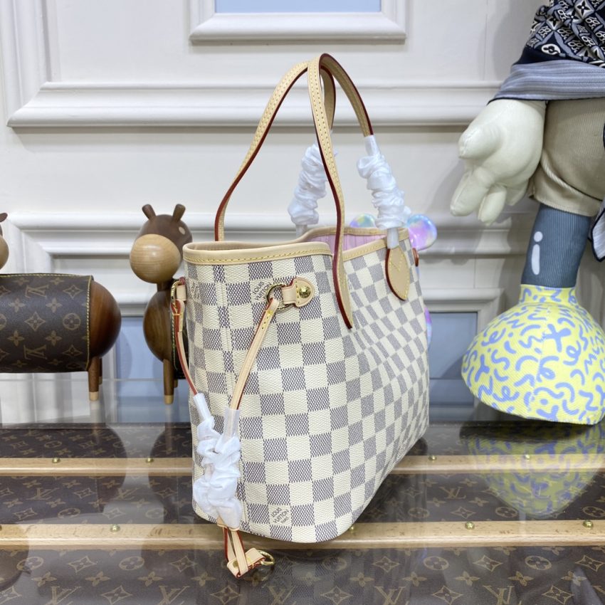 Replica Louis Vuitton Neverfull MM White Grid - elite superclone designer purse